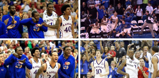 CauseWereGuys's tweet photo. The KU bench has the best reactions 😂 http://t.co/ieCXNrZOjp