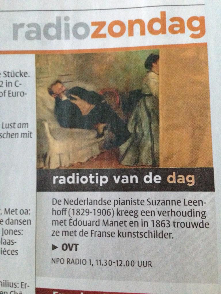 Gisteren verschenen: Madame Manet - Ton van Kempen en Nicoline van de Beek. Morgen op radio 1. madamemanet.nl