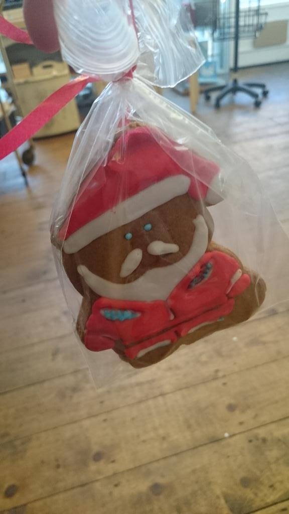 Thank you for our gingerbread santa!  <a href="/Brightsidebakes/">Brightside Bakery</a>