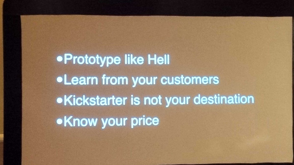 wareFLO's tweet image. Prototype like hell, learn from customers, Kickstarter not your destination, know your price! @Brady #RobotsConf2014