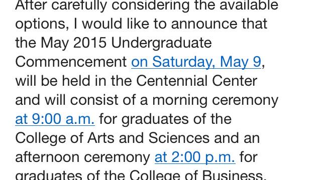 Milledgevillian's tweet photo. Graduation will no longer be held on Front Campus....😑 http://t.co/cWWmkpmsos