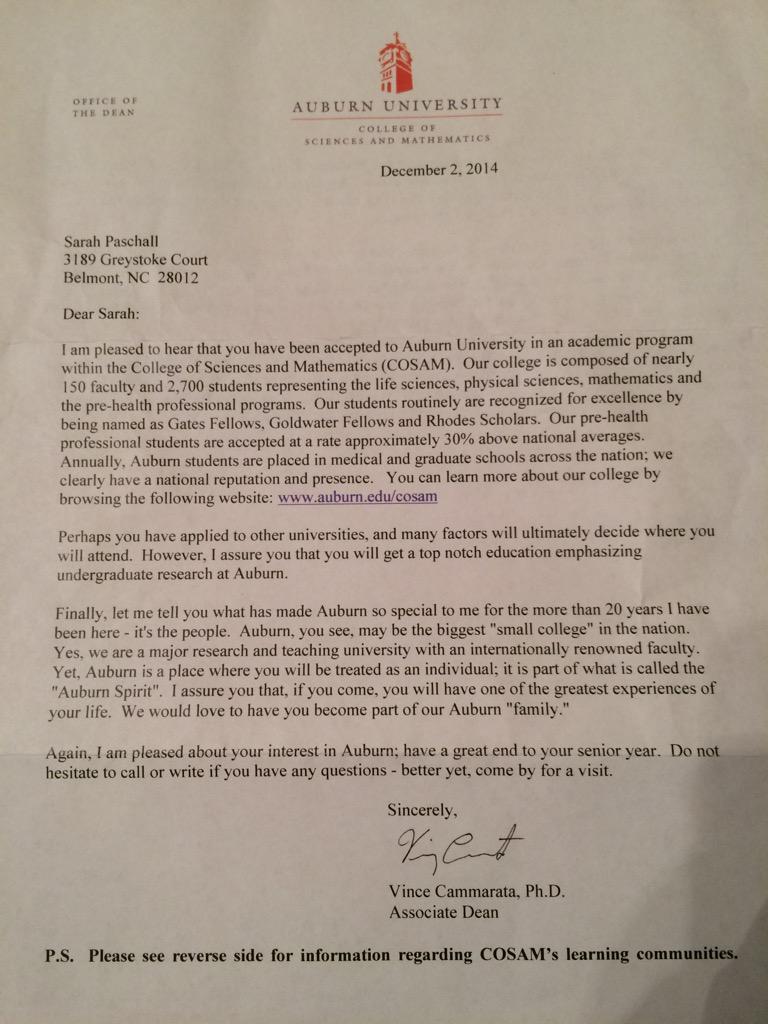 SarahCatherin16's tweet image. Just received my expectance letter from @AuburnU #CollegeofScienceandMath #Pre-PT #excited