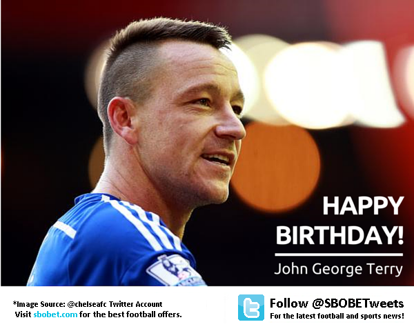 centre back John Terry turns 34 today. Remessage to greet the captain a happy birthday! 