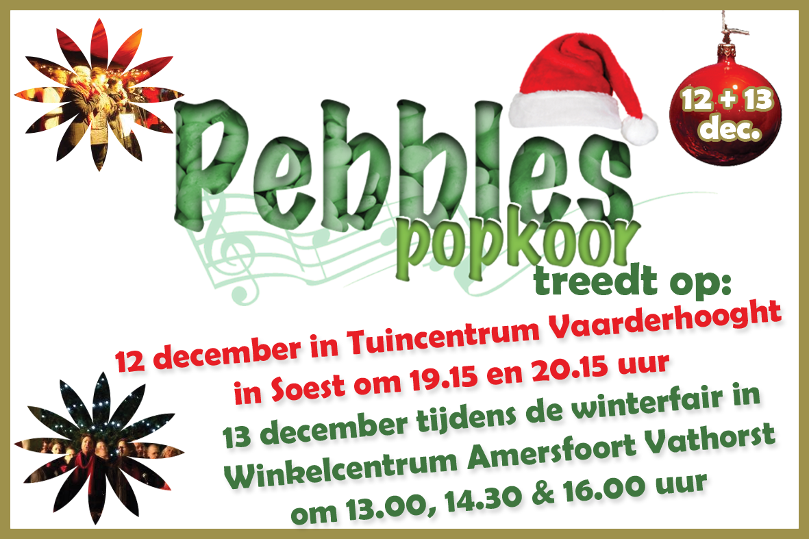 Op 12 &amp; 13 december treed ik met mijn #popkoor Pebbles op in Soest en <a href="/033vathorst/">Vathorst (OBV)</a> tijdens de winterfair. #kerst