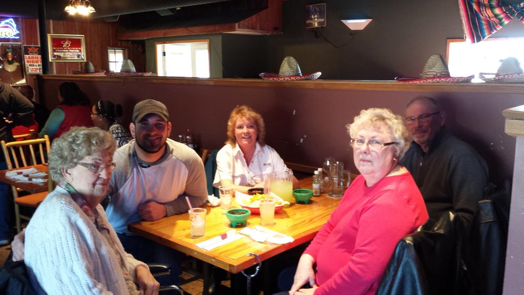 My Dad, stepmom, and aunt broke Grandma Geri free from the nursing home today for mexican and margaritas, good times!