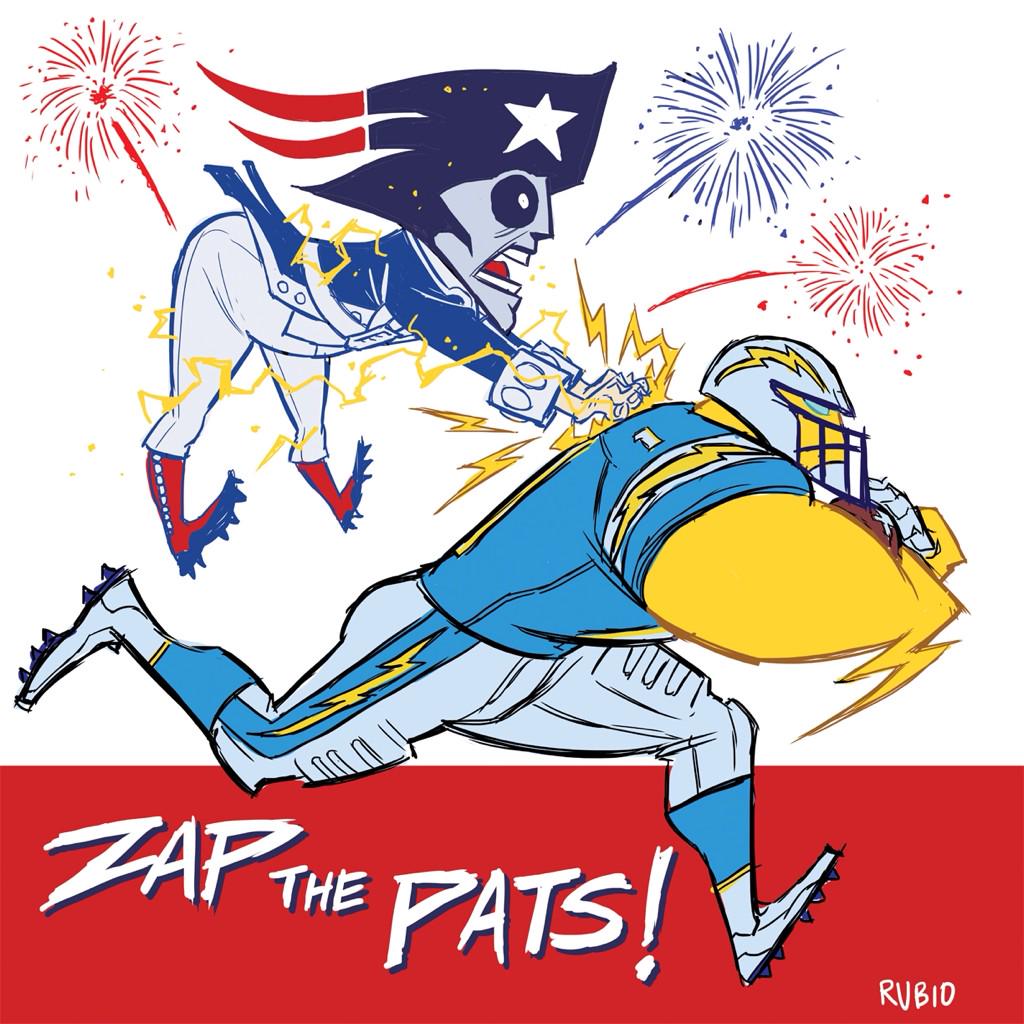 SpotmeRusty's tweet image. ZAP THE PATS! 

#BoltUp @Chargers &amp;amp; #ChargersNation

#BeatThePatriotsLikeItsPatriotic

#PHILCEMBER 
#SDvsNE #SNF