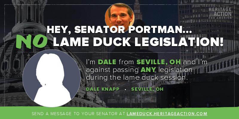 Dasuknapp's tweet photo. .@SenRobPortman: no lame duck legislation. Stop @HarryReid's agenda. #nolameduck http://t.co/XKi3hw8r88 http://t.co/COrEQ7TfFE