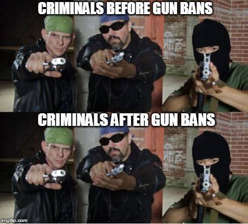 AmyMek's tweet photo. Next Up, Lets Ban Criminals!? P.S. Hope you don't find this post #Racist! 

#tcot #NRA #2A http://t.co/v8NXWNSDtI