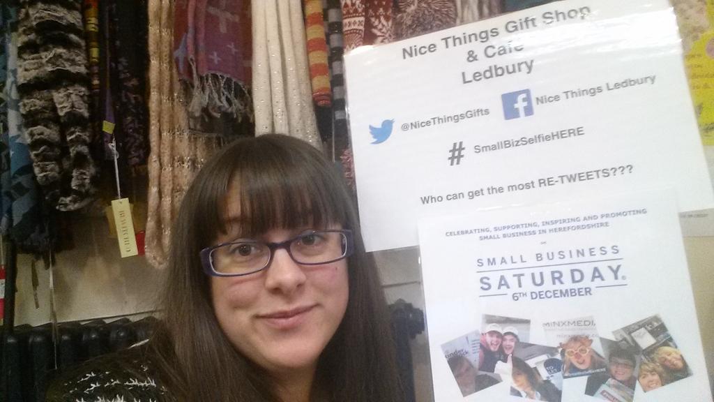 Our shop assistant Laura posing for #SmallBizSelfieHERE campaign