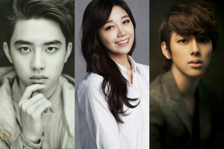 soompi's tweet photo. #EXO’s D.O, ZE:A’s #Siwan, and A Pink’s #Eunji Chosen by Critics as Top 3 Idol-Actors of 2014 http://t.co/TYn3M32h5y http://t.co/h6JelzvKy4