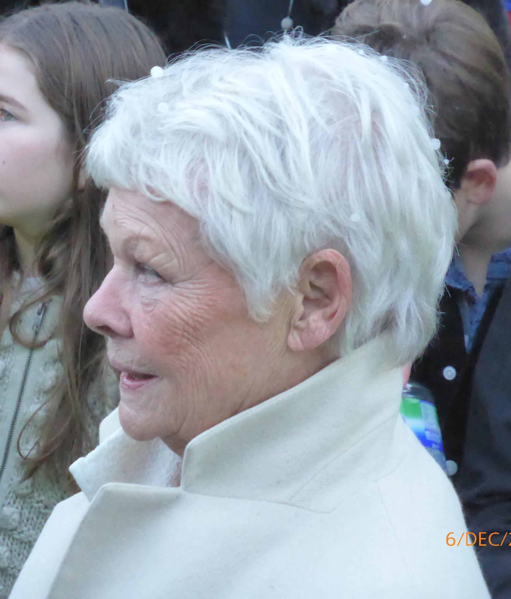 The crowd sang Happy Birthday to Dame Judi Dench as she introduced a choir in Oxted today. (Photo Tracey Franklin) 