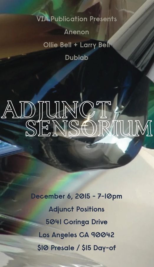 VIApublication's tweet photo. We're getting excited for Adjunct Sensorium tonight! Join us for drinks + performances by @anenonmusic + @dublab http://t.co/ZzLVw5JIh8