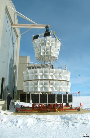 TheEconomist's tweet photo. An experiment in Antarctica may solve the mystery of cosmic rays http://t.co/2Ax3PVkqIq http://t.co/c1q5SWP8ex