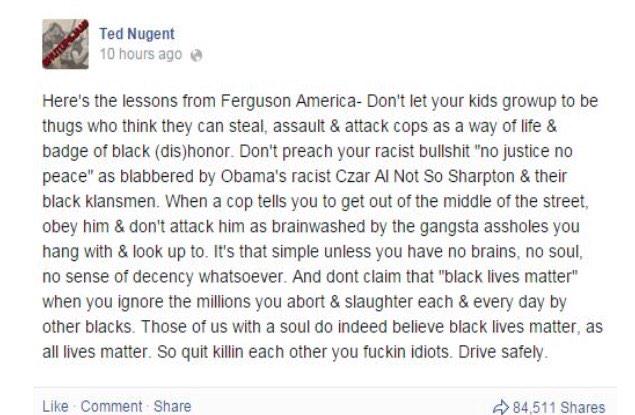 melkretchman's tweet photo. Couldn't have said it any better @TedNugent http://t.co/EqUeWXlW9B