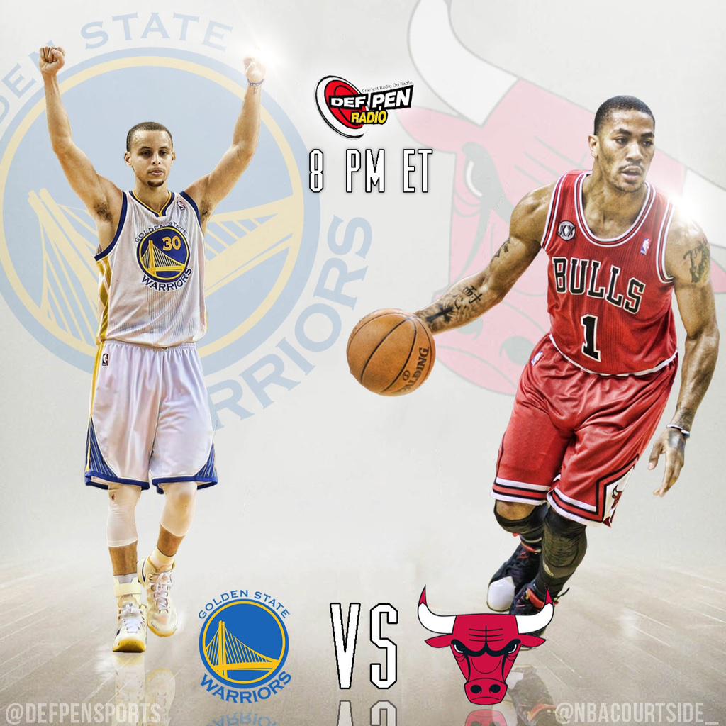 DefPenHoops's tweet photo. Almost tipoff time for the #DefPenGame2Watch between the @warriors and the @chicagobulls! #bulls vs #warriors. http://t.co/mE9JgqTSfI