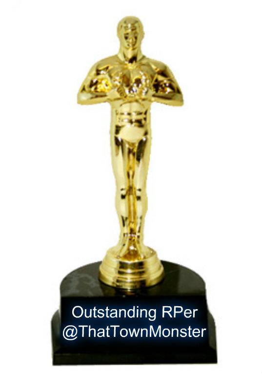 Veiled_Assassin's tweet photo. But the winner of This award goes to..... @ThatTownMonster!! [Claps] Congratulations! #OUATAwards http://t.co/nFJce6MXGU