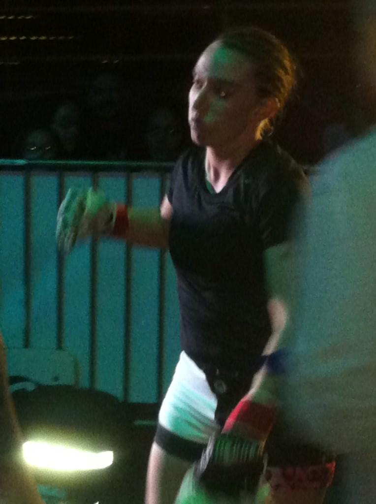 PCGSANANTONIO's tweet photo. Lory walks in for her fight Vs Brandy http://t.co/6ZWRjr5gw0