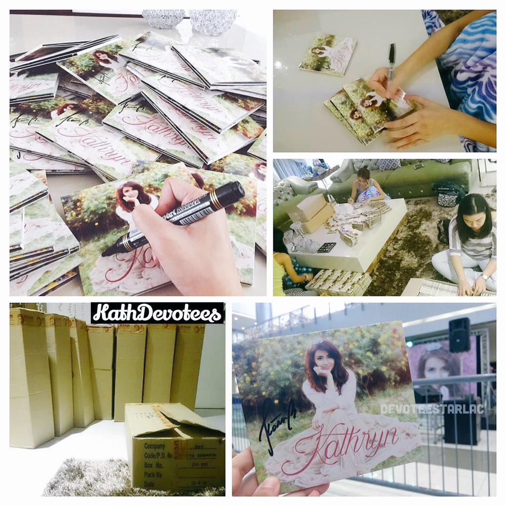 KathDevotees's tweet photo. She signed them all for us. #KathrynBernardo2ndAlbumTourInvasion #KBDTQAlbumLaunchOnASAP ❤️ http://t.co/G9Hs7YSwgy