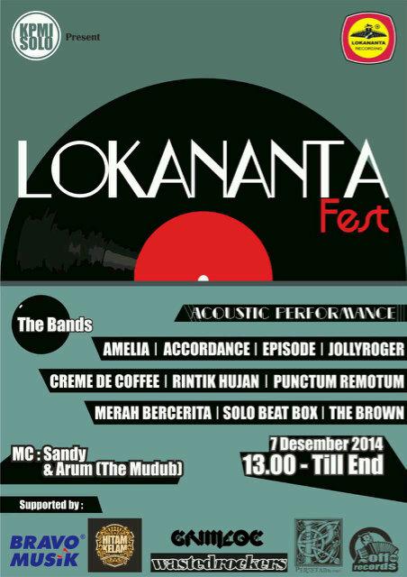 Hari ini, Episode akan tampil di acara Lokananta Fest pk 15.30wib. Free entry. Be there, kawan.