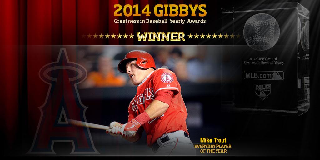MLB's tweet photo. The #GIBBY for Best Everyday Player goes to … @Trouty20. http://t.co/SQCG3fNTPj http://t.co/8d78p2HYBD