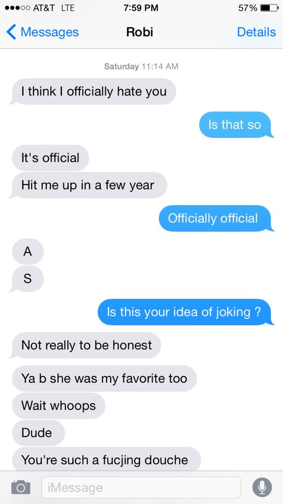 CrazytextfromEX's tweet photo. These are not from my ex. They are from a friends. He was mad at her. #textsfromyourex #calmdownlad http://t.co/OB8Ye18WEE