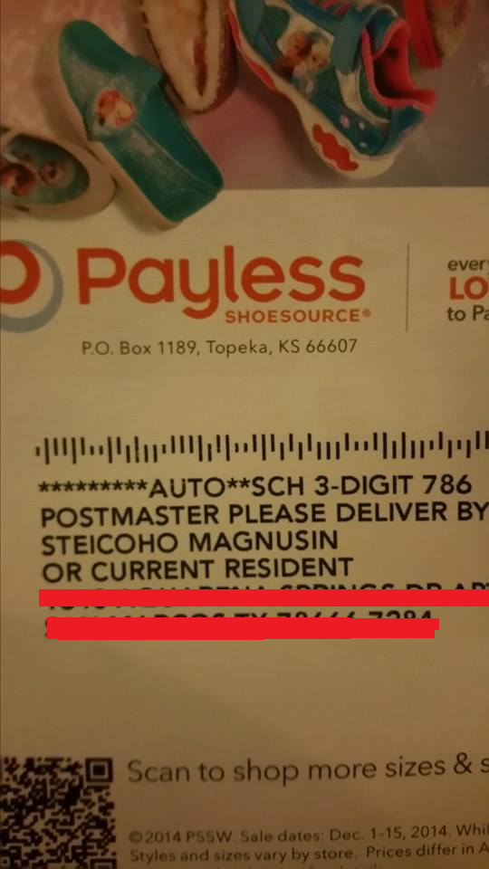 muggleborn18's tweet photo. @PaylessInsider I know "Stocha" is a unique name, but seriously? #NotEvenClose http://t.co/micy2of1qJ