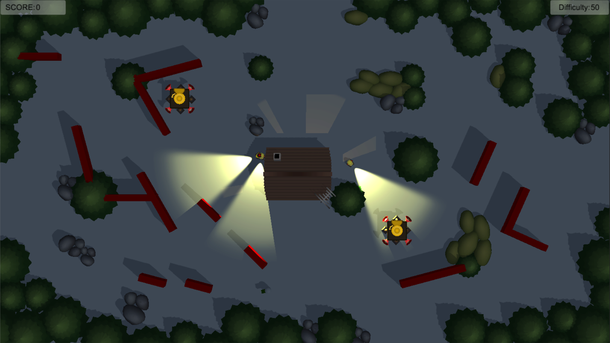 TrenchGames's tweet photo. It is starting to take shape and look like a game. #LDJAM #LD31 http://t.co/y7Ydl5b1zt