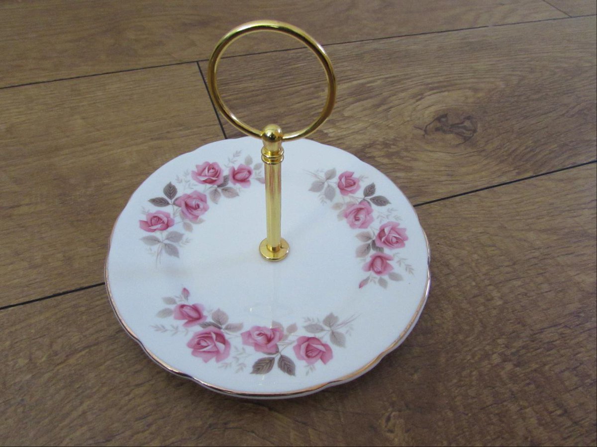 CakeStandPlace's tweet photo. We have SOLD one of our most cutely vintage Imperial Rose Nibble stands, we only have 2 of these left at £8 each xx http://t.co/4xEyaIDx9G