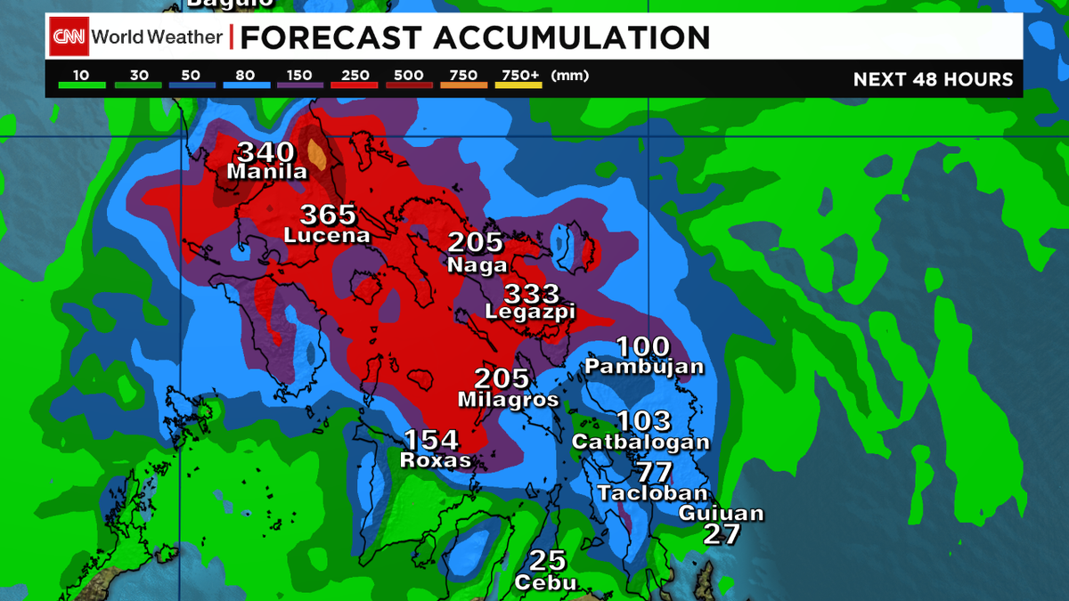 As #RubyPH slows down, excessive rainfall is major concern. #Manila could receive 340mm of rain in 48 hrs. <a href="/cnnbrk/">CNN Breaking News</a>