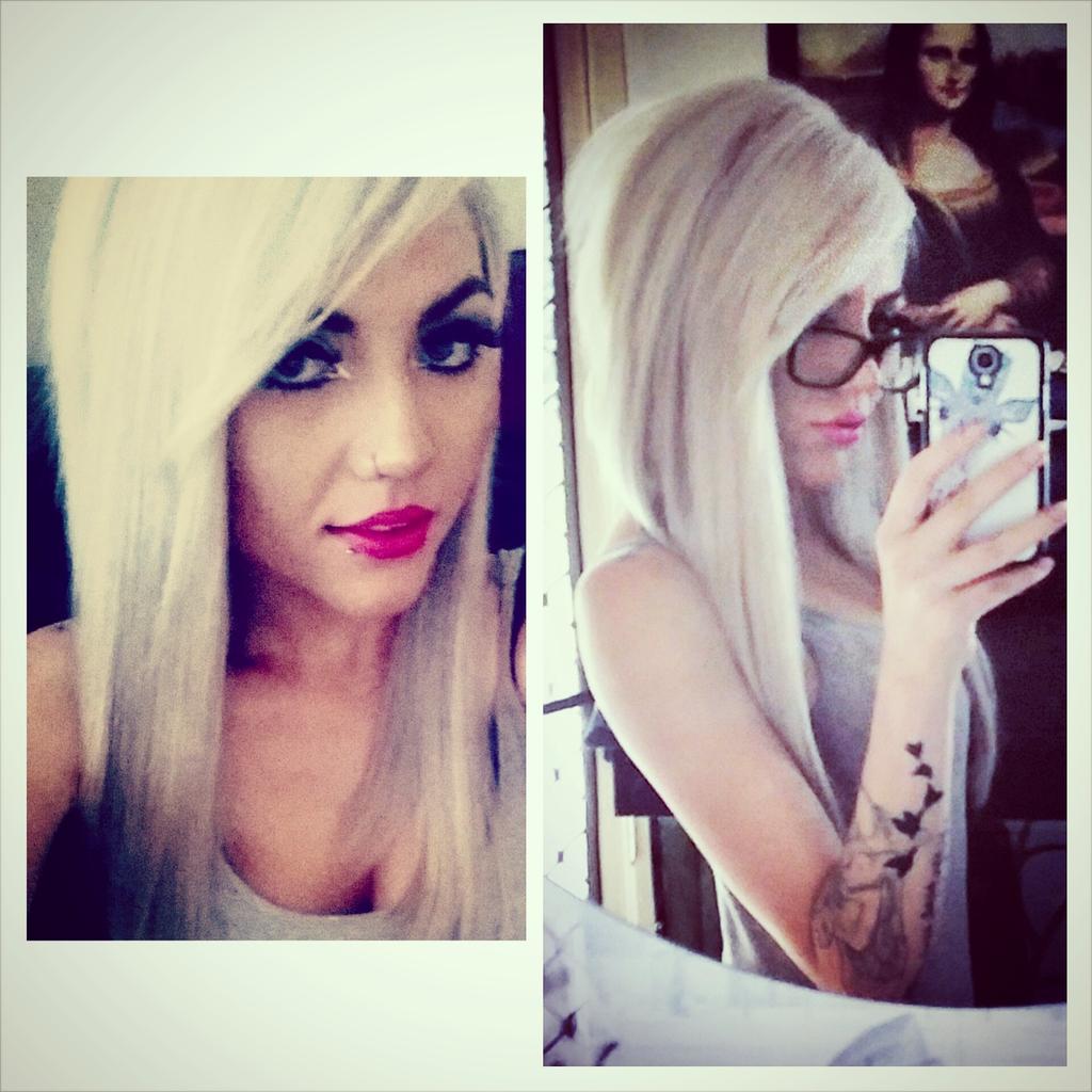 Katie_nightwolf's tweet photo. Got my huur did 😍 #selfie #thelfie #glasses #tattoos #blondie #longhair #chickswithtatts http://t.co/Aho9VKeTDj