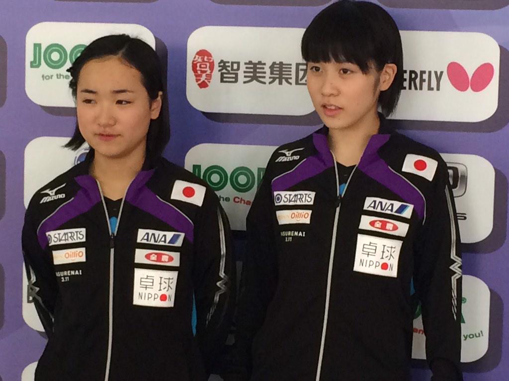 takurepo's tweet photo. 【世界ジュニア】女子ダブルス決勝 
陳幸同／劉高陽（CHN） -5,10,6,-10,5,7 平野／伊藤
優勝は中国ペア。平野／伊藤は銀メダル。 http://t.co/fbam6AquM3