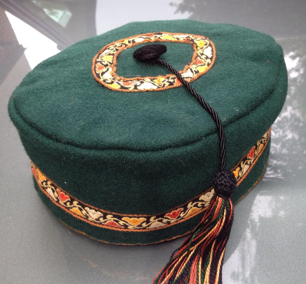 HatsPeriod's tweet photo. #HatAdvent 6th December #Professor in green wool and polychromatic braid http://t.co/dJ4dE3aAda