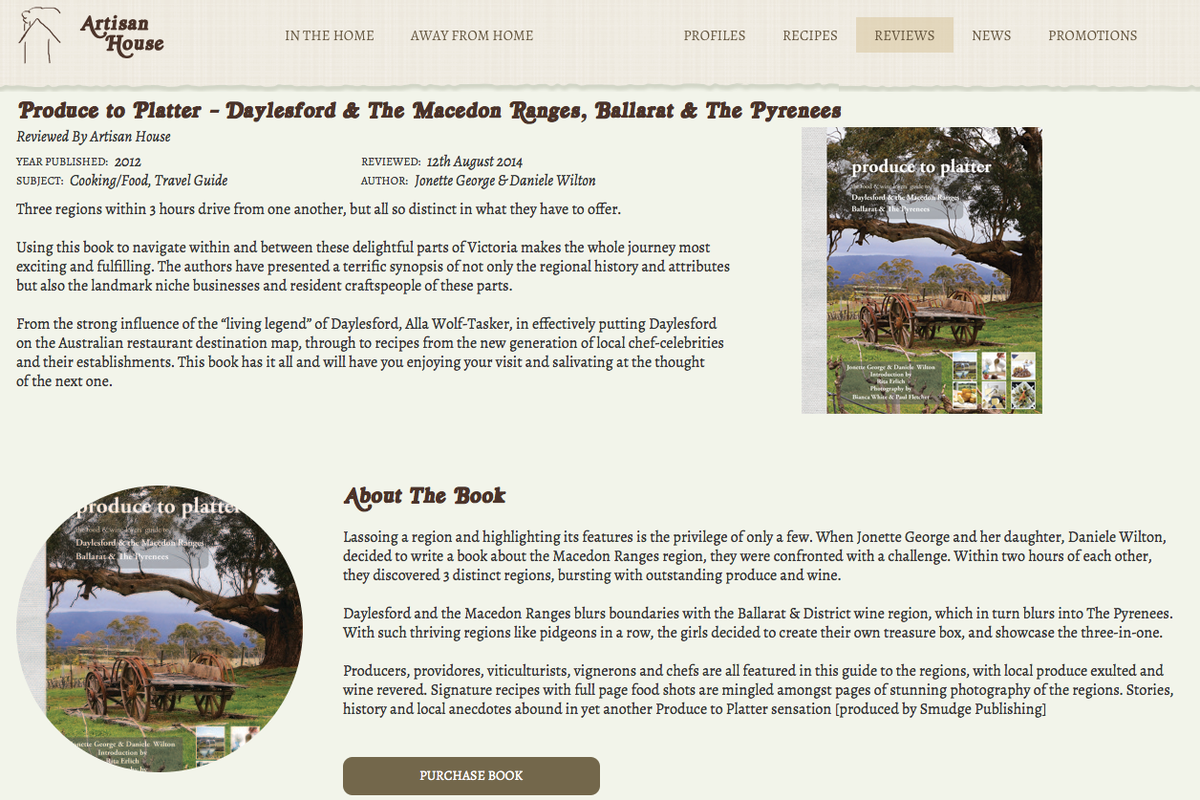 ArtisanHouseAus's tweet photo. @Smudge_Eats great food &amp; wine lovers' guide to Daylesford &amp; The Macedon Ranges, Ballarat ... http://t.co/HphHQDbsMK http://t.co/aj8Y5WeqER