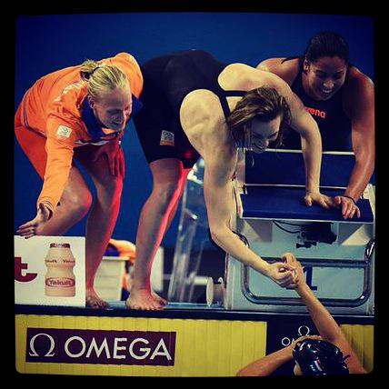 arenasport1973's tweet photo. The Dutch Destroyers take 3rd WR in a time of 1:34.24 in 4x50 Free! #ArenaBOOM #doha2014 #TeamSpirit http://t.co/pElmCbdEWg