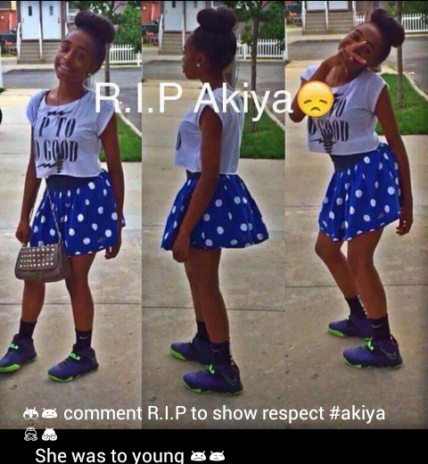 R.I.P to this lil girl #akiya #Rt to show your respects 🙏👼