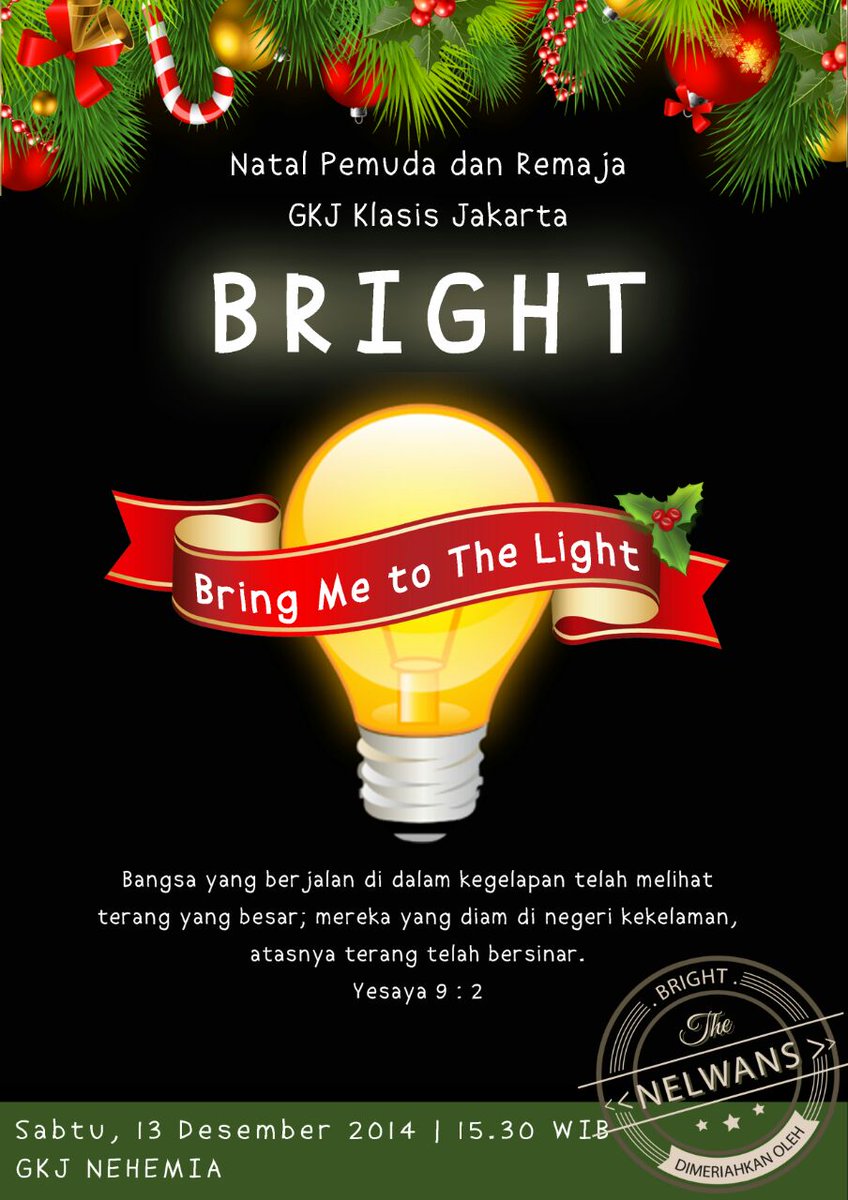 BRIGHT
Ayoo datang teman temann, kita sama sama rayakan sukacita natal 
#BRIGHTCHRISTMAS #natalklasisjakarta