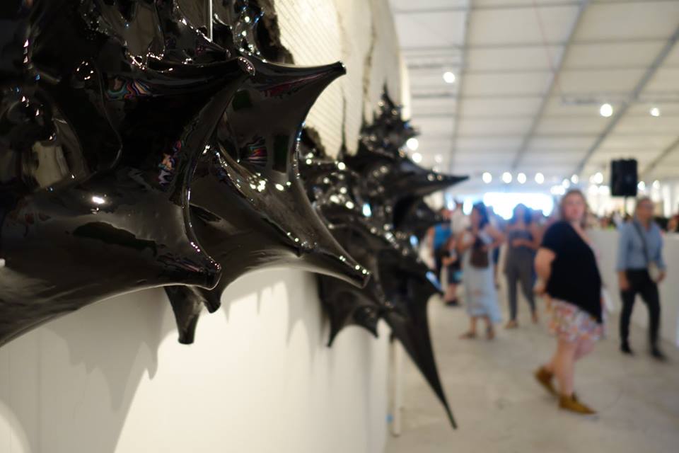 ConstanceNBC6's tweet image. My hubby's work currently at @CONTEXTArtMiami at booth E75 . @Troystudio #ContextArtMiami #TroySimmons #ArtMiami