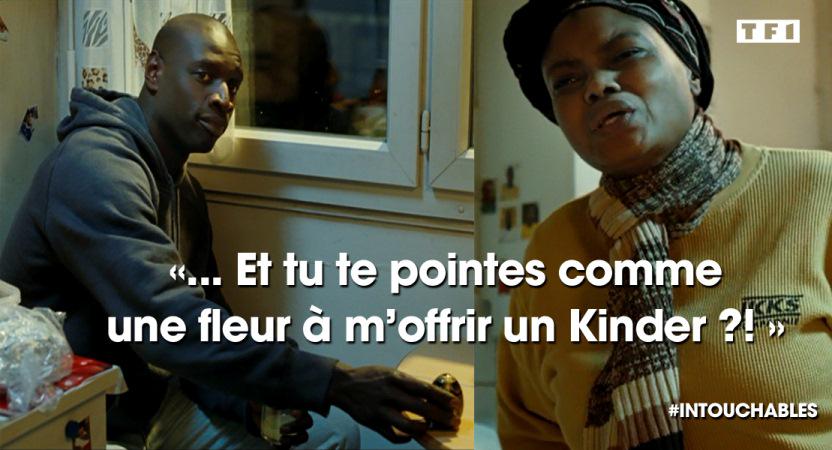 TF1's tweet photo. " Et tu te pointes comme une fleur à m'offrir un Kinder ? " #Intouchables http://t.co/JX1MtYDo1h
