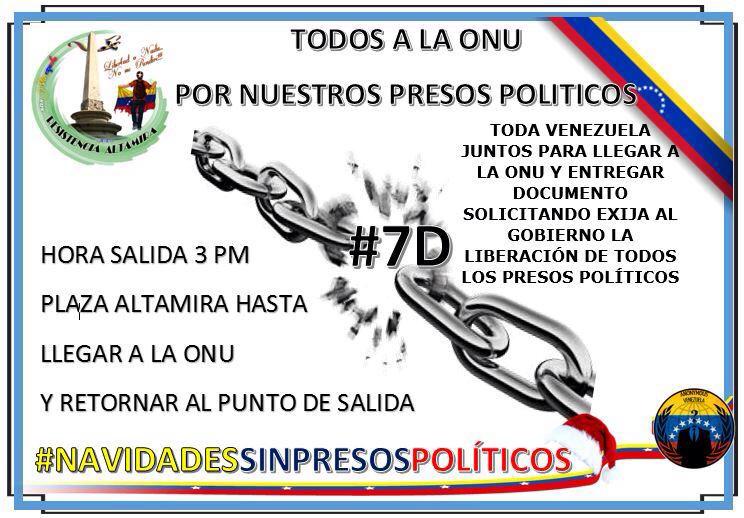 Venezuela activa para hoy #7D, todos a la Marcha, salida #Altamira 3pm vamos a la <a href="/onuvenezuela/">ONU Venezuela</a> <a href="/micocuyo11/">MIYAGA*</a> <a href="/alitadcm/">cotufera54 ComandoAS</a>