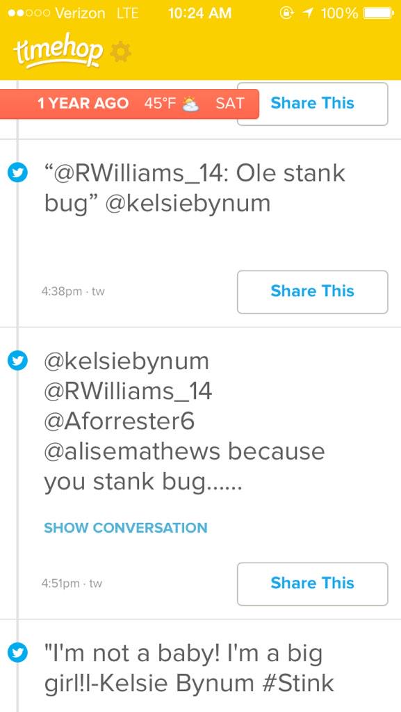 karlymccoyy's tweet photo. Happy one year anniversary to one of the most iconic names of the century! #StankBug http://t.co/RESVONOxa2