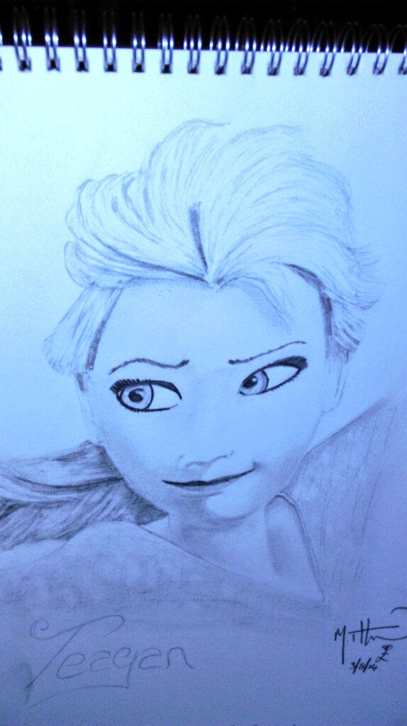 WakefieldArtist's tweet photo. A quick five minute sketch of Elsa from Frozen http://t.co/ANe9OzBnpJ