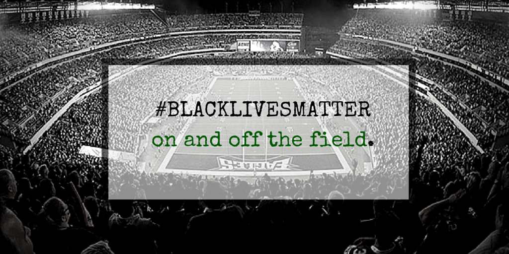 powerinterfaith's tweet photo. #FergusonNation to #EaglesNation: #BlackLivesMatter. 100's of Philadelphians will #DieIn outside 2nite's @Eagles game http://t.co/HzqBm8x1TH
