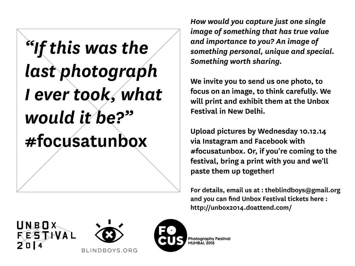 theblindboys's tweet photo. [re-plug] Our friends at The FOCUS photography festival have a project for everyone - http://t.co/dnzgZrdh2j  #focusatunbox