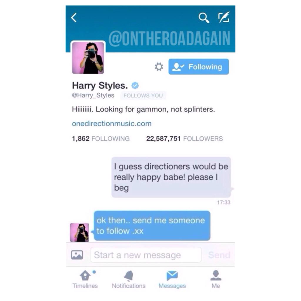 ONTHEROADAGAlN's tweet photo. The first 50 to give RT &amp; FOLLOW @NiallSpanish will be recommended with HARRY STYLES for DM. Harry is 6 http://t.co/JDgjQIDWM5