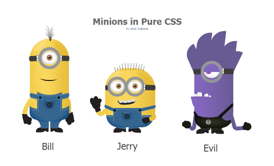 dreamweaver's tweet photo. Minions in pure CSS. Happy Sunday! http://t.co/j3SqMQH2s4 http://t.co/c941JZsZFT