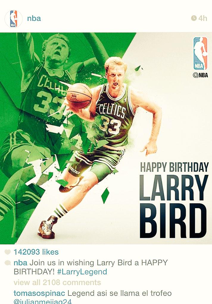 Happy Birthday to the one and only Larry Bird. Been my idol since I was a little kid.  