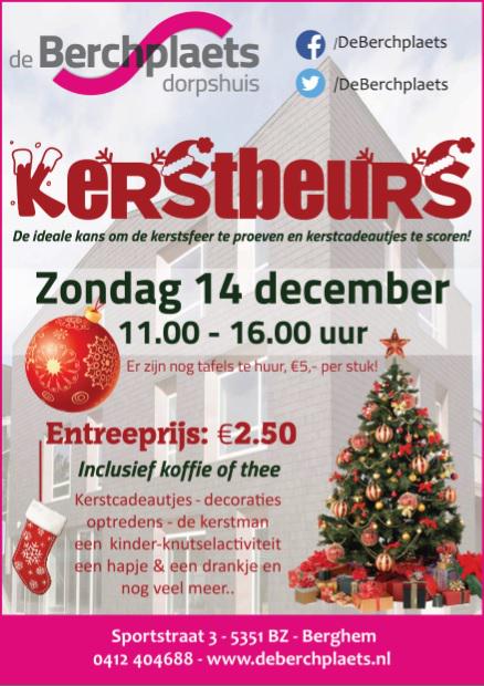 Zondag 14 december is het Kerstbeurs: cadeautjes, decoraties, optredens en nog veel meer. <a href="/Iedereenuitoss/">Iedereen uit Oss</a> <a href="/berghemnl/">berghem.nl</a>