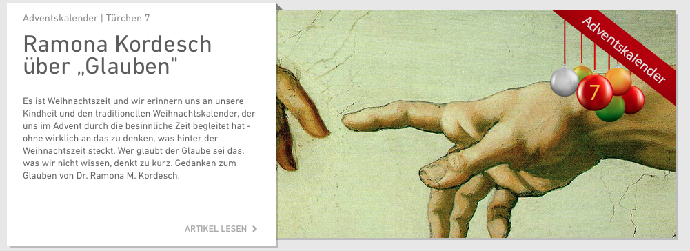 FloGehm's tweet photo. #Wissenschaft am Sonntag: Ramona Kordesch über #Glauben im #ZUDaily #Adventskalender.
https://t.co/5O5FovVdB9 http://t.co/LDKBLxcawA