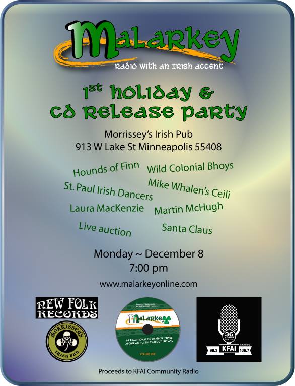 houndsoffinn's tweet image. Tomorrow 12/8 @MorrisseysPubMN Amazing line up. Music and dance. 7-10 pm or so. We're on at 7:15 pm. Please join us!