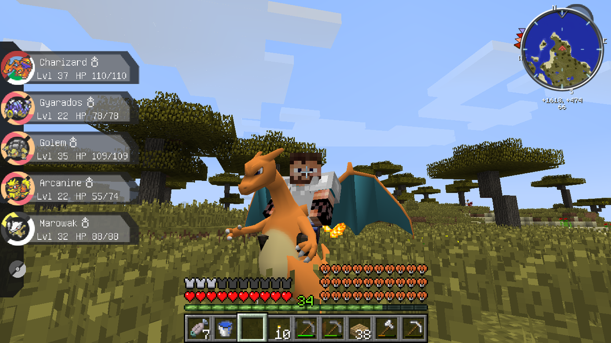 CounterPunchTV's tweet photo. Nothing new this weekend... Just riding my Charizard. #Pixelmon #NationSMP #Minecraft http://t.co/oz9QXeRFnw